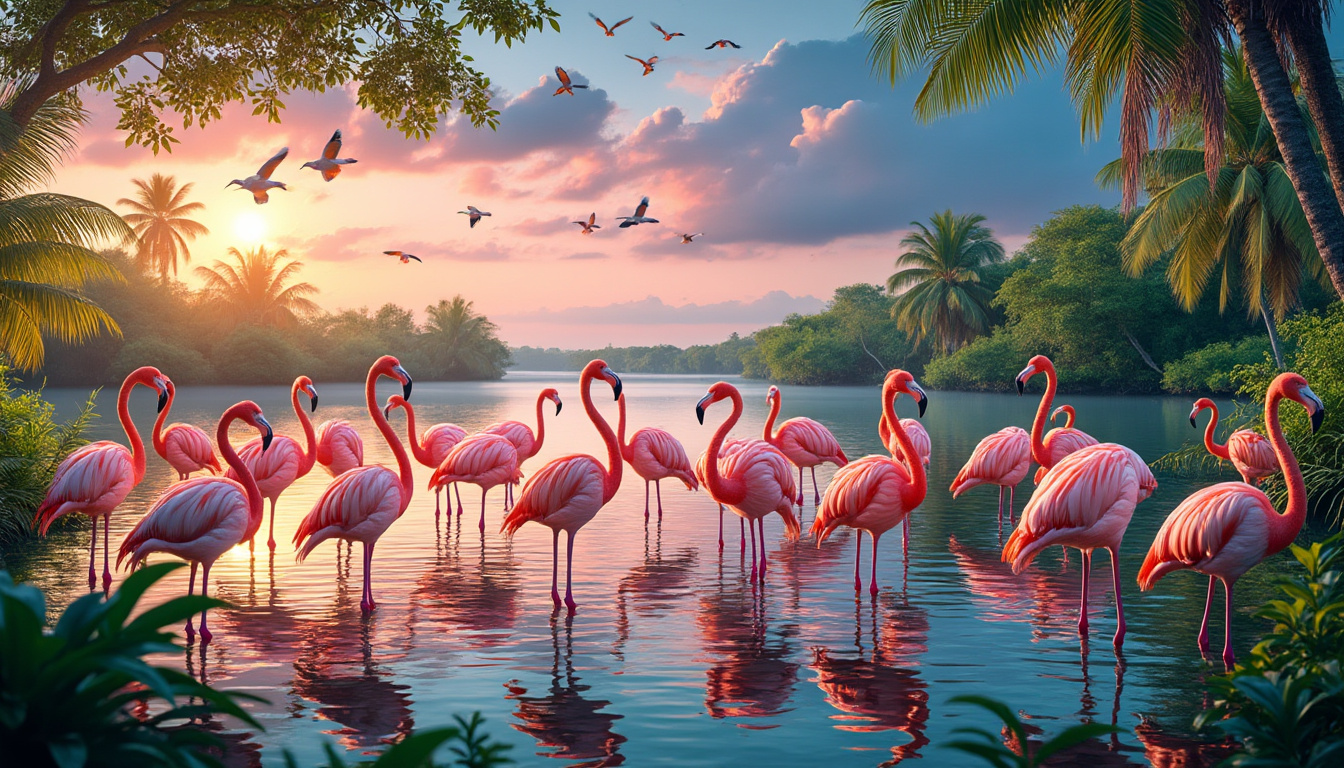 explorez la beauté des flamants roses dans la réserve de celestún, au mexique. admirez ces oiseaux majestueux évoluant dans leur habitat naturel, entouré de paysages à couper le souffle et d'une biodiversité fascinante. une expérience inoubliable pour les amoureux de la nature.