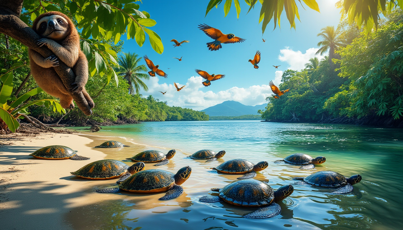 explorez le parc national de tortuguero au costa rica, un paradis pour les amoureux de la nature. découvrez les tortues marines, les canaux verdoyants et la faune exceptionnelle de cette région préservée. une aventure inoubliable vous attend !