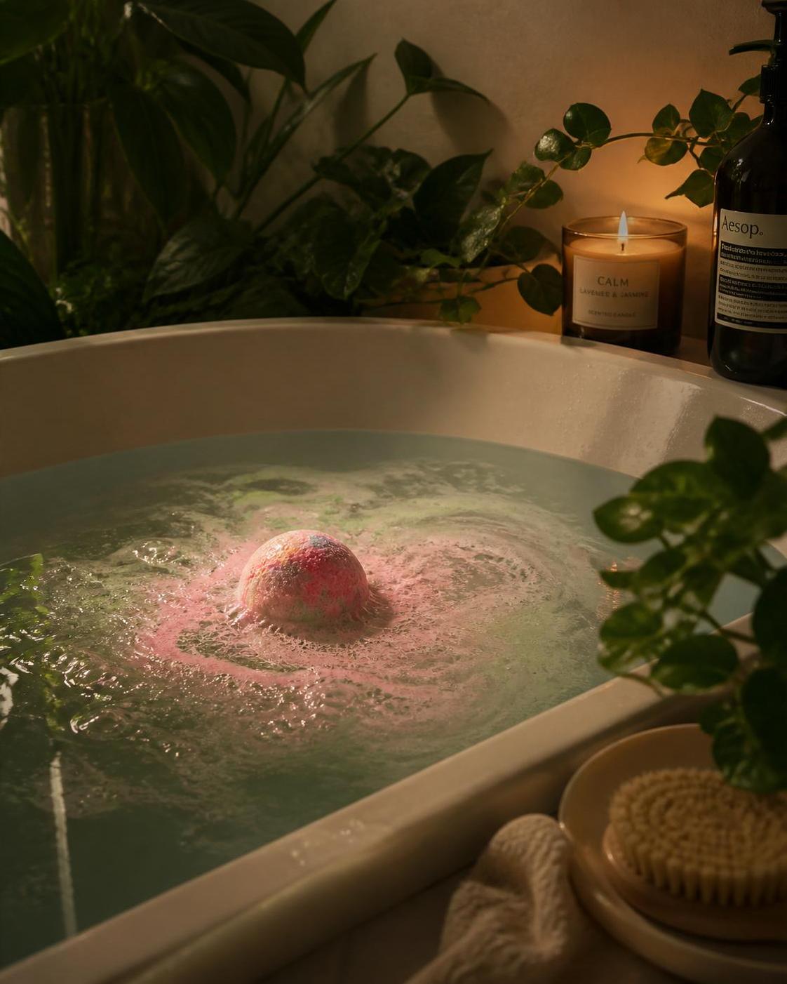 découvrez nos bombes de bain pour transformer votre bain en un moment de détente unique, parfumé et apaisant, directement chez vous.