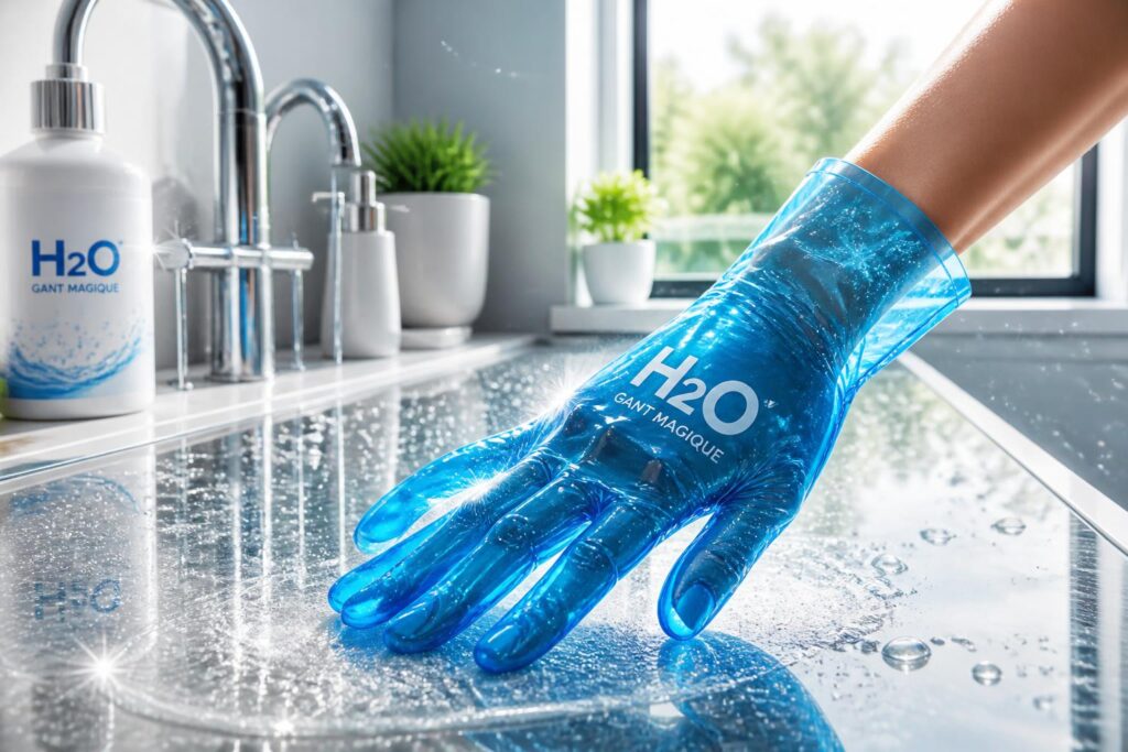 découvrez le gant magique h2o, l'outil incontournable pour une propreté éclatante au quotidien. facile à utiliser et efficace, il nettoie sans produits chimiques.