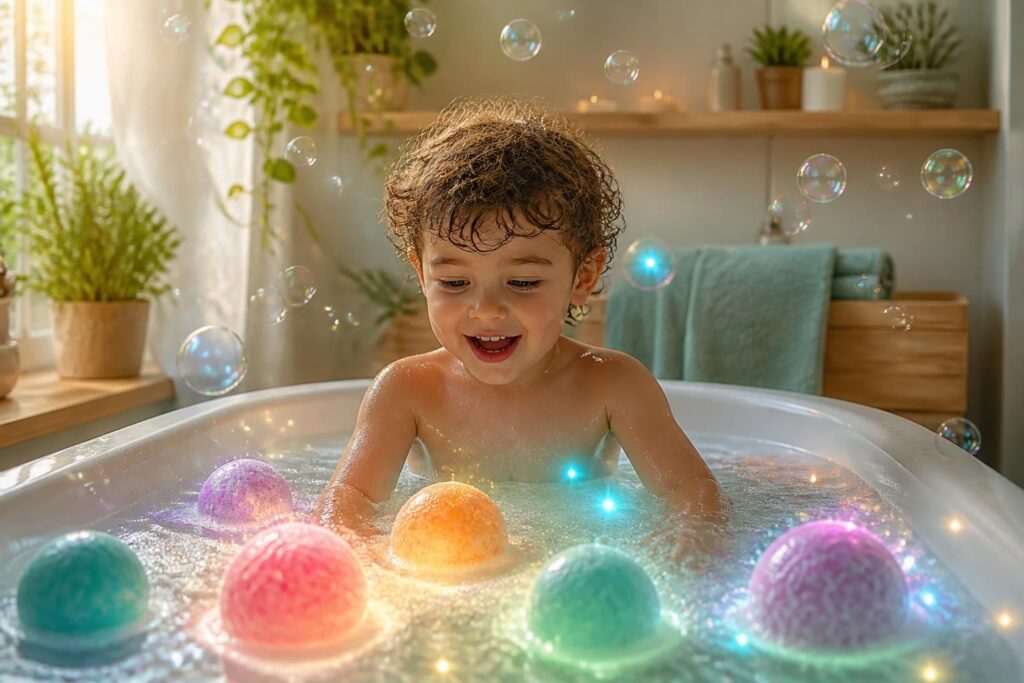 découvrez nos boules de bain pour enfants, pour transformer l'heure du bain en un moment magique et ludique rempli de couleurs et de surprises.