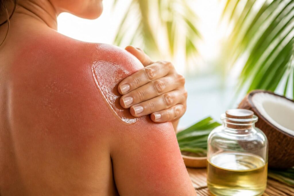 découvrez comment l'huile de coco peut apaiser naturellement les coups de soleil et hydrater votre peau pour un soulagement efficace et naturel.