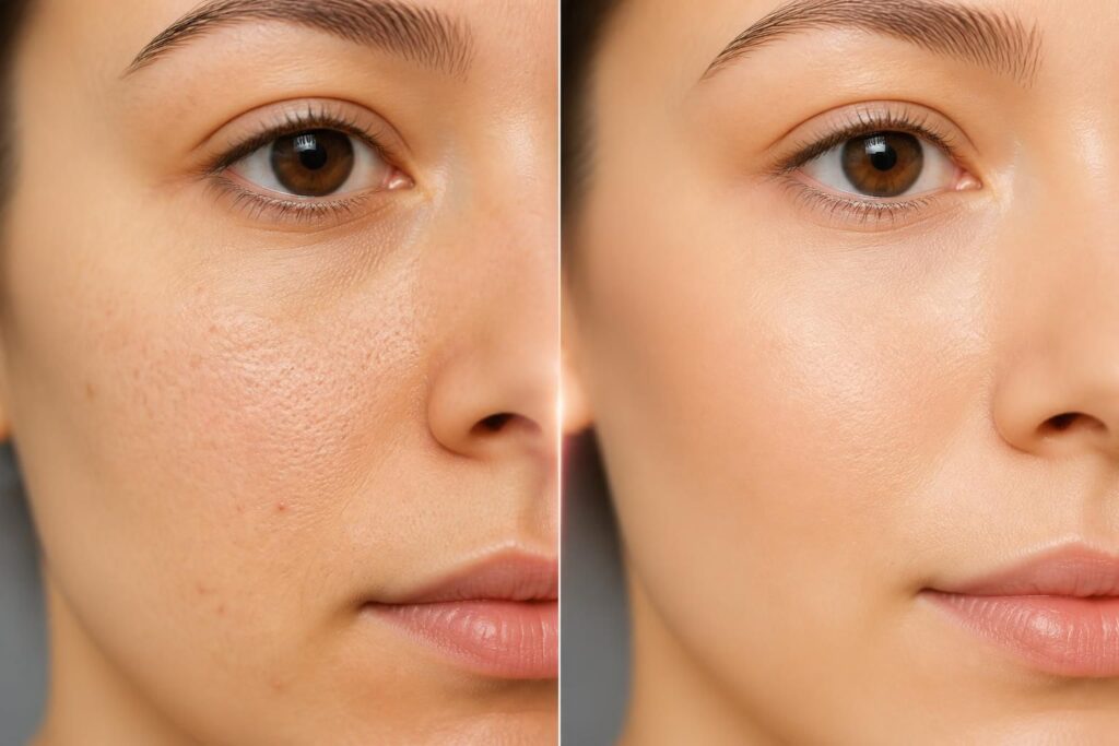 découvrez les effets du peeling sur les pores de la peau, avec des résultats avant-après pour une peau plus lisse et un teint éclatant.