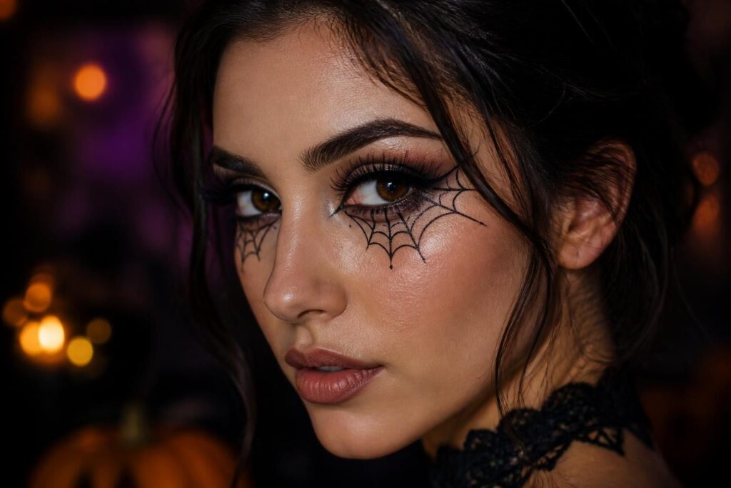 découvrez notre tutoriel pour réussir facilement un make-up d'halloween avec un eyeliner toile d'araignée, pour un regard effrayant et stylé.